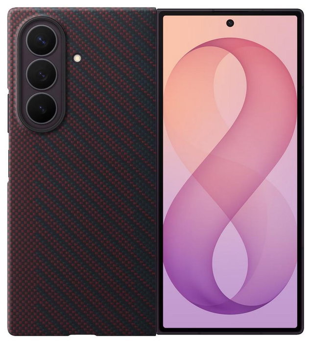 Samsung Carbon Magnet Case para Galaxy Z Fold8, Rojo