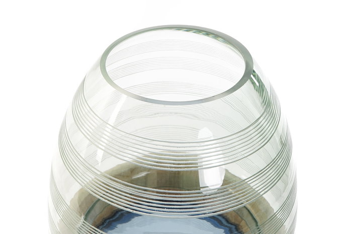 DKD Home Decor Jarrón Moderno Azul Marino Marron Cristal Madera 21 x 43 x 21 cm DKD Home Decor Jarrón Moderno Azul Marino Marron Cristal Madera 21 x 43 x 21 cm