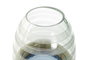 DKD Home Decor Jarrón Moderno Azul Marino Marron Cristal Madera 21 x 43 x 21 cm