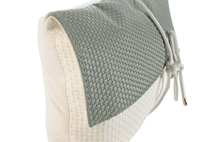 DKD Home Decor Cojin Verde Menta Blanco Jacquard Poliester PU 10 x 30 x 50 cm