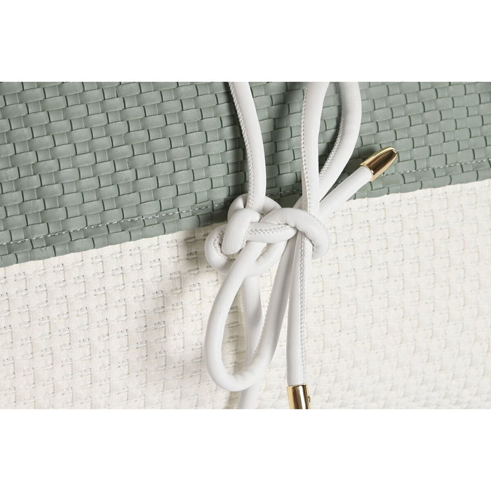DKD Home Decor Cojín Jacquard PU Verde Menta y Blanco
