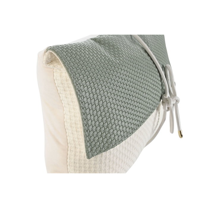 DKD Home Decor Cojín Jacquard PU Verde Menta y Blanco