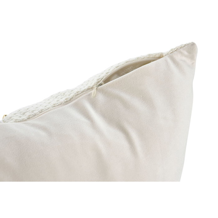 DKD Home Decor Cojín Jacquard PU Verde Menta y Blanco