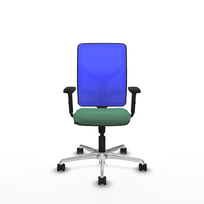 PIQUERAS Y CRESPO Silla de oficina Motilla con mecanismo Sincro, Verde esmeralda y Azul