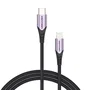 Vention TACVF Cable de Teléfono 1m USB-C Macho a Lightning Macho 480 Mbps para iPhone, Negro y Morado