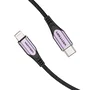 Vention TACVF Cable de Teléfono 1m USB-C Macho a Lightning Macho 480 Mbps para iPhone, Negro y Morado
