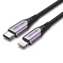 Vention TACVF Cable de Teléfono 1m USB-C Macho a Lightning Macho 480 Mbps para iPhone, Negro y Morado