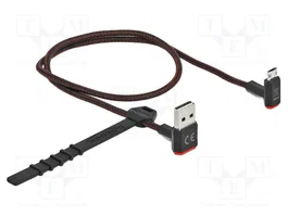 DeLOCK Cable USB 2.0 Tipo-A a Micro-B con conectores angulares, 0,5 m, negro