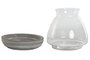 DKD Home Decor Set de 4 Portavelas de Cemento y Cristal Gris Desgastado