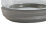 DKD Home Decor Set de 4 Portavelas de Cemento y Cristal Gris Desgastado
