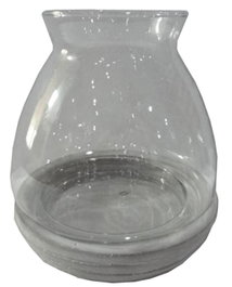 DKD Home Decor Set de 4 Portavelas de Cemento y Cristal Gris Desgastado