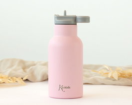 KioKids Botella Térmica Rosa de Acero Inoxidable 350 ml para Bebé, Libre de BPA, Mantiene Frío 9h/Calor 6h