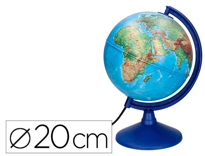 Liderpapel Globo terráqueo con luz físico y político de 20 cm Liderpapel Globo terráqueo con luz físico y político de 20 cm