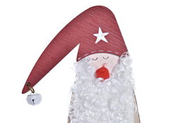 DKD Home Decor Figura Navidad Papa Noel Tradicional Natural Rojo MDF Poliéster 4 x 26 x 11 cm (8 Unidades)