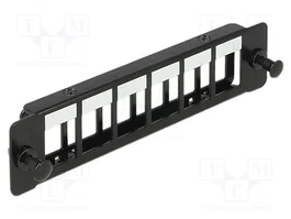 DeLOCK Panel de montaje Keystone de 6 puertos, Negro Metalico