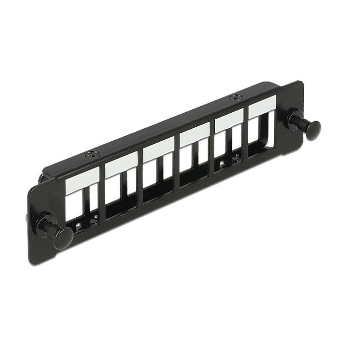 DeLOCK Panel de montaje Keystone de 6 puertos, Negro Metalico DeLOCK Panel de montaje Keystone de 6 puertos, Negro Metalico
