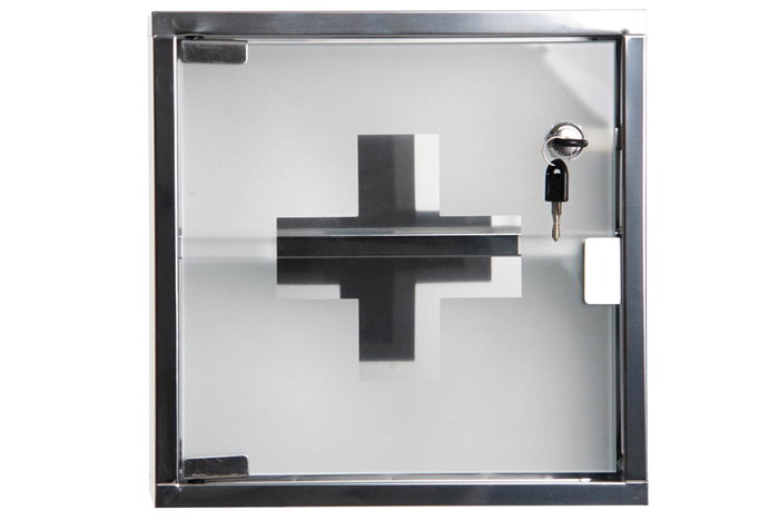 DKD Home Decor Botiquin Metalizado Metal y Espejo 30 x 30 x 12 cm (4 Unidades)