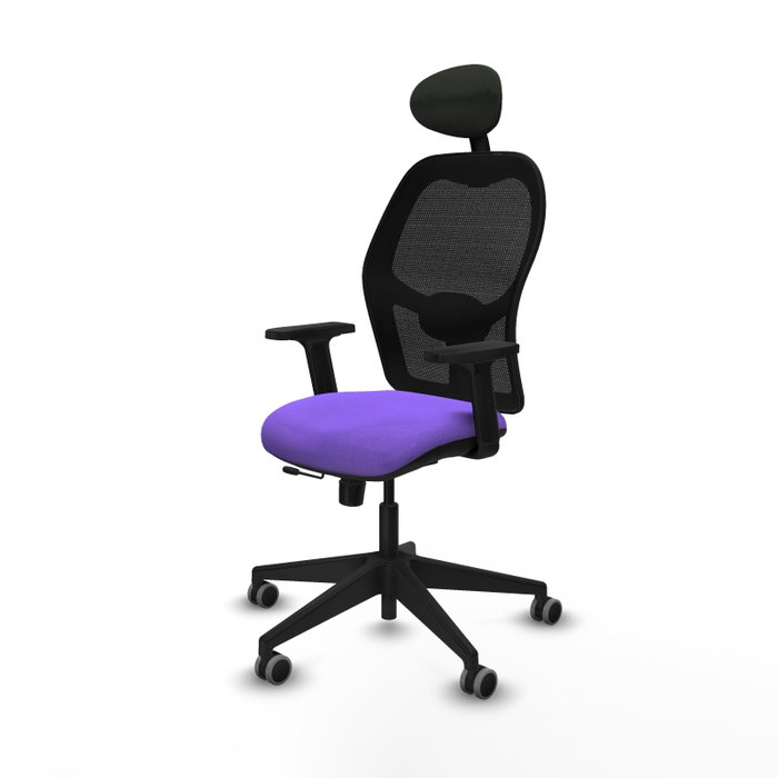 PIQUERAS Y CRESPO Silla de oficina Alocén Bali lila con malla negra