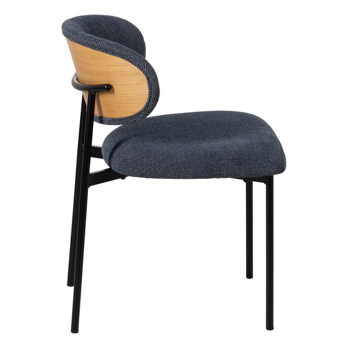 Silla Azul Tejido-Metal Salón 50 X 54 X 73,50 cm (Set de 4)