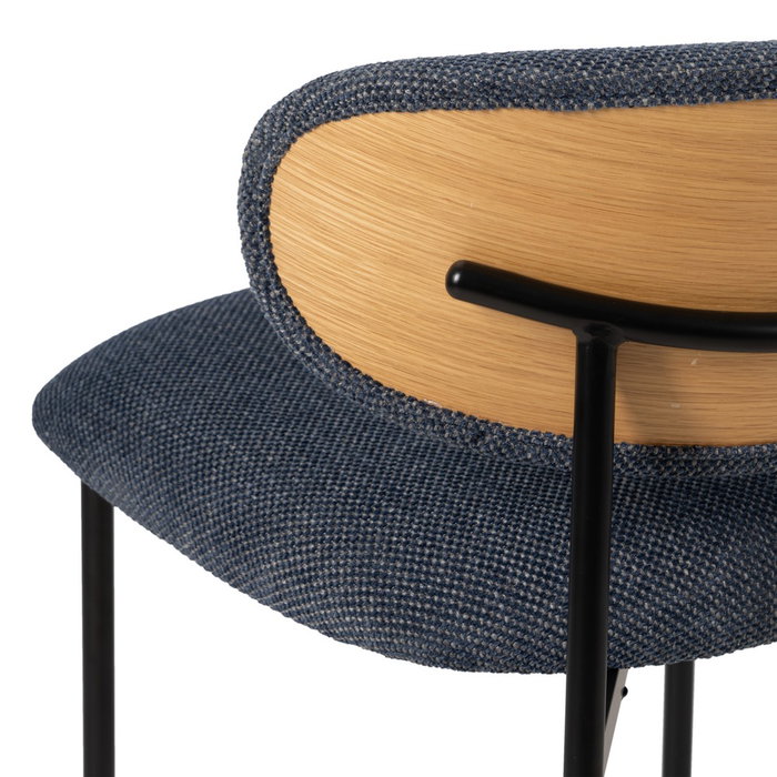 Silla Azul Tejido-Metal Salón 50 X 54 X 73,50 cm (Set de 4)