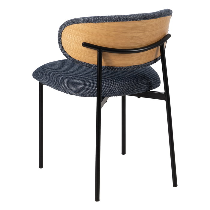 Silla Azul Tejido-Metal Salón 50 X 54 X 73,50 cm (Set de 4)