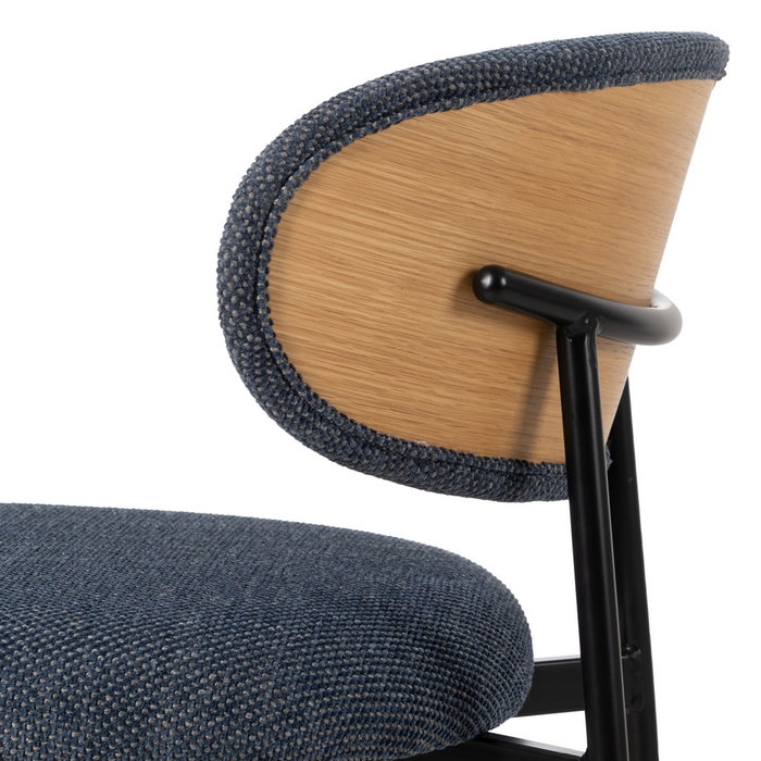 Silla Azul Tejido-Metal Salón 50 X 54 X 73,50 cm (Set de 4)