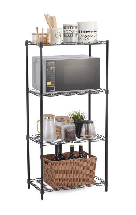 Inde Estantería Metálica Negra de 4 Niveles 56x35x120 cm (2 Unidades)