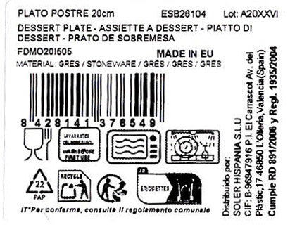 La Mediterranea Plato Postre 20cm Essentia Monaco Brillo La Mediterranea Plato Postre 20cm Essentia Monaco Brillo