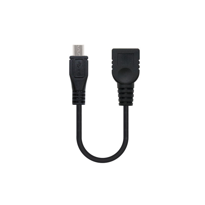 NANO CABLE Cable USB 2.0 OTG Micro USB B Macho a USB A Hembra 0,15m Negro