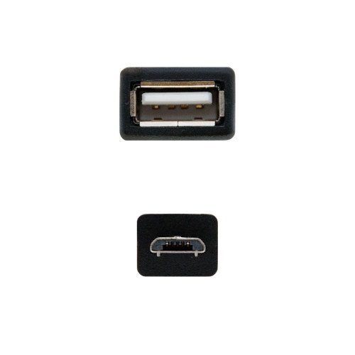 NANO CABLE Cable USB 2.0 OTG Micro USB B Macho a USB A Hembra 0,15m Negro