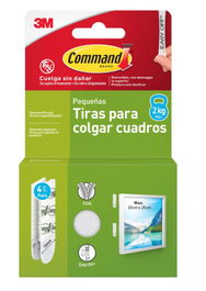 3M Command Tiras Adhesivas Pequeñas para Cuadros hasta 1,8kg, 17202 3M 7100336859
