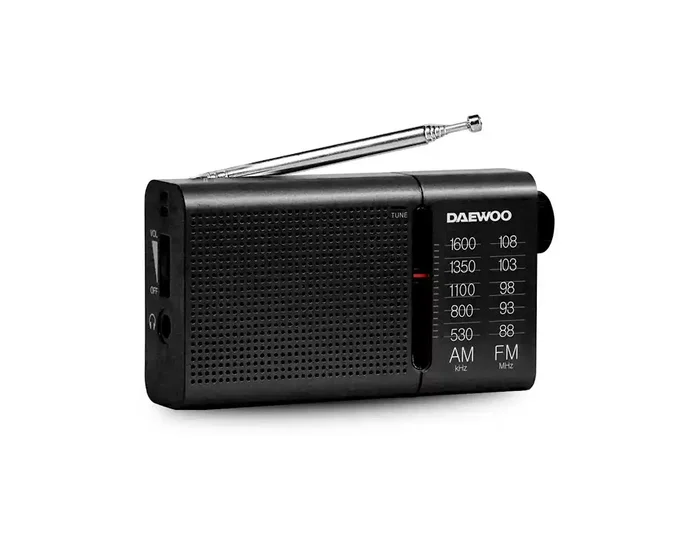 DAEWOO Radio AM/FM con Altavoz Negro - Incluye Auriculares DAEWOO Radio AM/FM con Altavoz Negro - Incluye Auriculares