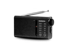 DAEWOO Radio AM/FM con Altavoz Negro - Incluye Auriculares