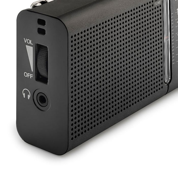 DAEWOO RADIO PORTATIL AM/FM NEGRO CON ALTAVOZ INTEGRADO - INCLUYE AURICULARES