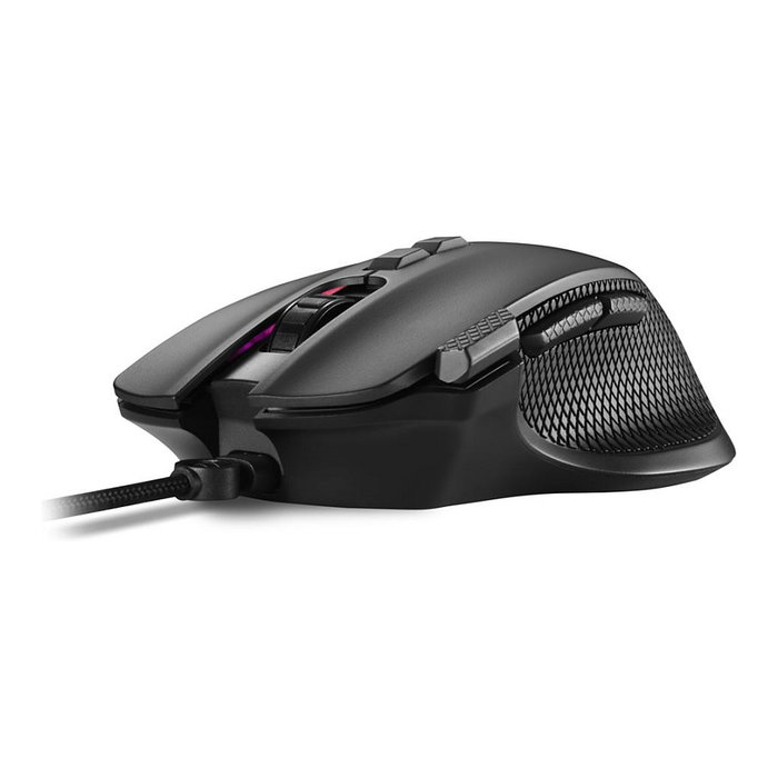 Sharkoon SHARK Force 3 Ratón Gaming Óptico, 12800 DPI, 8 Botones, Cable Trenzado 1.8m, Negro, para Mano Derecha, Ref SHARK Force 3