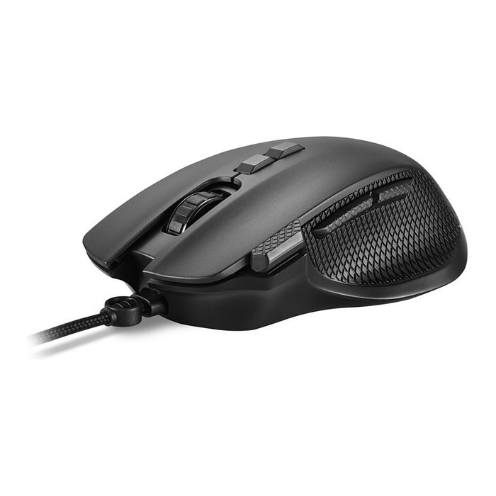 Sharkoon SHARK Force 3 Ratón Gaming Óptico, 12800 DPI, 8 Botones, Cable Trenzado 1.8m, Negro, para Mano Derecha, Ref SHARK Force 3