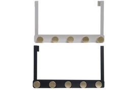 DKD Home Decor Perchero Chic Blanco Negro 5 x 20 x 33 cm (4 Unidades)