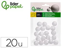 Liderpapel Bolas de Espuma Blanca 2 cm Bolsa 20 Unidades para Manualidades
