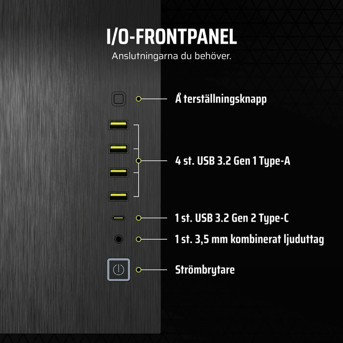 Corsair CC-9011283-WW Caja PC de torre media 6500X, aluminio negro/obsidiana