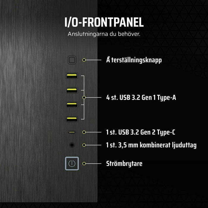 Corsair CC-9011283-WW Caja PC de torre media 6500X, aluminio negro/obsidiana