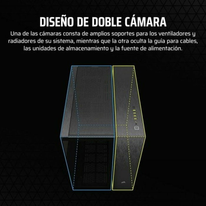 Corsair CC-9011283-WW Caja PC de torre media 6500X, aluminio negro/obsidiana