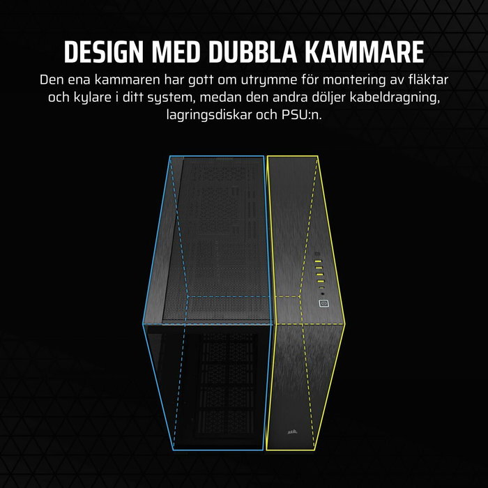 Corsair CC-9011283-WW Caja PC de torre media 6500X, aluminio negro/obsidiana