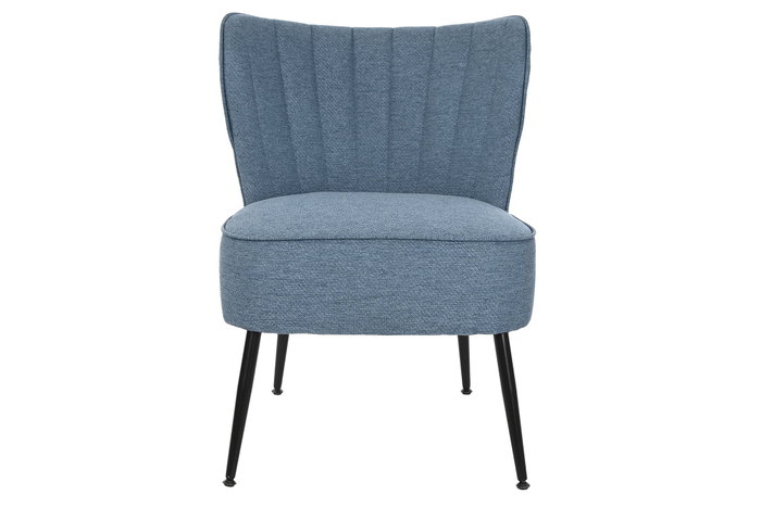 DKD Home Decor Sillón Azul de Poliéster y Metal DKD Home Decor Sillón Azul de Poliéster y Metal