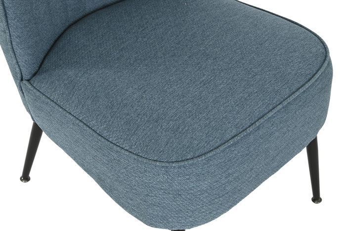 DKD Home Decor Sillón Azul de Poliéster y Metal DKD Home Decor Sillón Azul de Poliéster y Metal