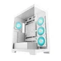 DeepCool CG580 4F WH Mid Tower - Caja para PC Gaming con Panel de Vidrio Templado, Blanco, Compatible ATX/micro-ATX/ITX, Incluye 4 Ventiladores ARGB de 120mm