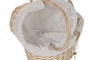 DKD Home Decor Set de 2 Cestas de Mimbre y Algodón con Flores, Natural