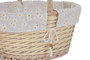 DKD Home Decor Set de 2 Cestas de Mimbre y Algodón con Flores, Natural