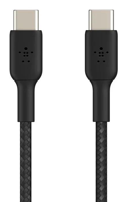 Belkin BoostCharge Cable USB-C a USB-C 2.0 con Power Delivery de 60W, 0.15 m, Trenzado de Nylon, Negro
