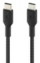 Belkin BoostCharge Cable USB-C a USB-C 2.0 con Power Delivery de 60W, 0.15 m, Trenzado de Nylon, Negro