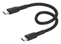 Belkin BoostCharge Cable USB-C a USB-C 2.0 con Power Delivery de 60W, 0.15 m, Trenzado de Nylon, Negro